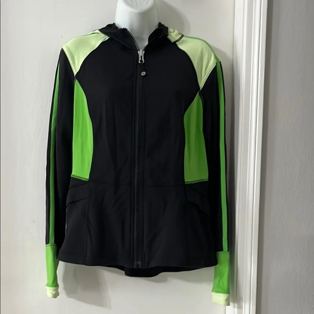 Lululemon Athletica Black and Green Ski Jacket with Color Blocking